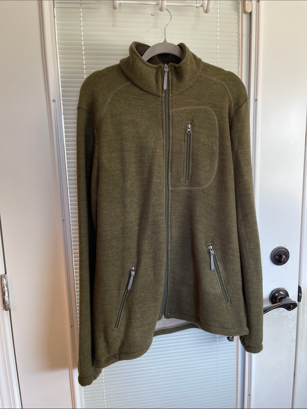 Olive Green Full-Zip Fleece Jacket